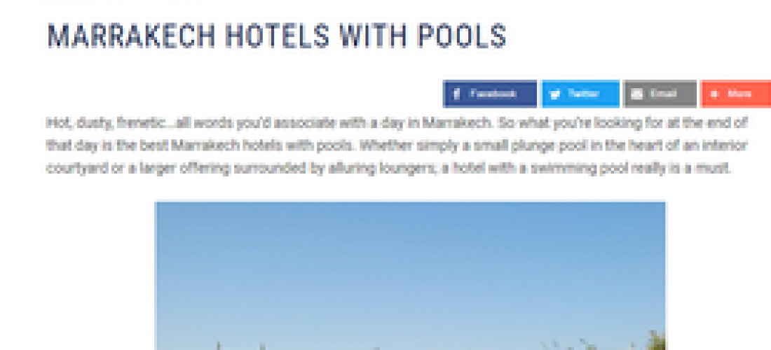 MARRAKECH HOTELS WITH POOLS